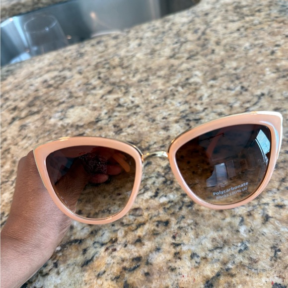 Beige Cat-Eye Women's Sunglasses - Picture 2 of 2